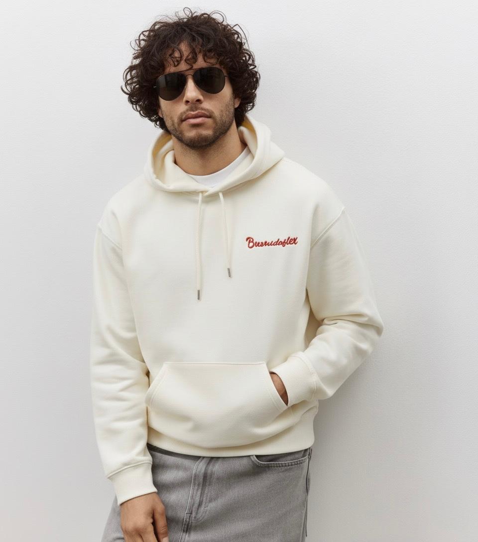 REGULAR FIT HOODIE | CREAM